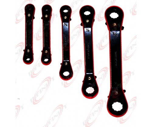 New 5pc SAE Offset Ratchet Box Wrench Set-Sae